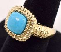 Sterling Silver Vermeil Turquoise Ring