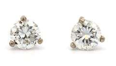 1.14ctw Round Diamond Solitaire Stud Earrings in 14K