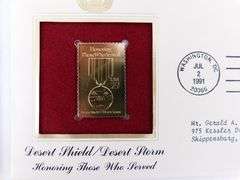 8 - 1st Day Covers w/22KT Gold Stamps