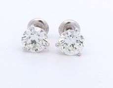 Significant GIA Certified White Gold 3ctw Diamond Stud Earrings