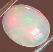 Block patterned 1.23ct frosty white Jelly Opal