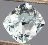 Platinum blue 1.15ct Aquamarine cushion
