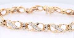 1.55ctw RBC and baguette sideway infinity station link bracelet