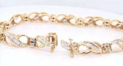 1.55ctw RBC and baguette sideway infinity station link bracelet