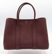 Hermes, Rouge H, Garden Party 30 MM, Top Handle Vanity Bag W/ Care Booklet & Dust Bag