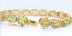 Peridot & diamond line bracelet