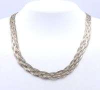 Italian Vintage 925 Sterling Silver Braided Necklace