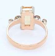 Stunning Yellow Gold Emerald Cut Citirne Ring