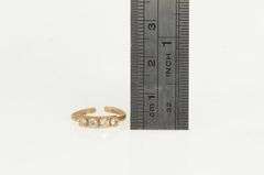 14K Yellow Gold Four Stone CZ Vintage Open Band Toe Ring