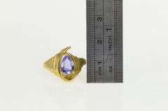 14K Yellow Gold Pear Tanzanite Freeform Statement Ring