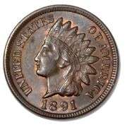 Very Near Unc 1891 Indian Head Cent