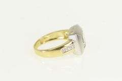 14K Yellow Gold Aquamarine Diamond Two Tone Vintage Ring