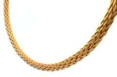 Woven Braid Mesh Choker Necklace in 18K