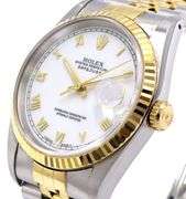 Rolex Datejust Two-Tone 16233, 36mm, White Roman Dial, 18K & Steel