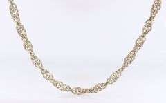 Italian Vintage 925 Sterling Silver Rope Chain Necklace