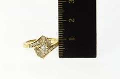 14K Yellow Gold 0.54 Ctw Marquise Diamond Halo Engagement Ring