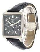 Tag Heuer Monaco cw2111, 38mm, Black Chronograph Dial, Stainless Steel W/ Box