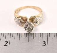 Exquisite 10K Yellow Gold Diamond Ring