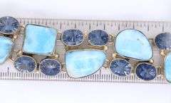 925 Sterling silver wide gemstone bracelet