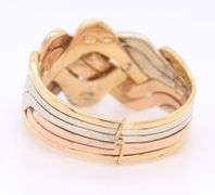 18kt Tri color gold puzzle ring