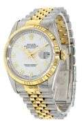 Rolex Datejust Two-Tone 16233, 36mm, White Roman Dial, 18K & Steel