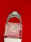 CERTIFIED 14K HITE GOLD DIAMOND AND SAPPHIRE RING