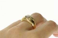 14K Yellow Gold 0.30 Ctw Men's Diamond Cluster Retro Wedding Ring