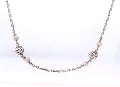 Lois Hill sterling silver ball link long necklace