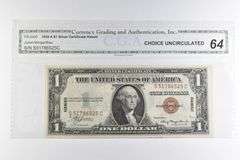 CGAI Choice Unc 64 $1 1935-A US Silver Cert Hawaii Brown Seal FR-2300