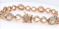 925 Sterling silver cubic zirconia pear shaped bracelet