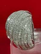 CERTIFIED BRAND NEW 14K WHITE GOLD AND DIAMOND DOME RING