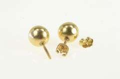 14K Yellow Gold 8.4mm Ball Sphere Vintage Classic Stud Earrings