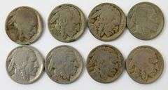 8 U.S. Buffalo Nickels
