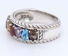 925 Sterling Silver Effy Marquise Multi Gemstone Ring