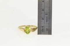 14K Yellow Gold Oval Peridot Vintage Statement Bypass Ring