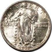 Frosty White BU 1923 Standing Liberty Quarter