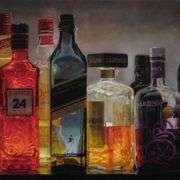 Bottles Illuminating the Night by Romero, Vicente