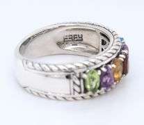 925 Sterling Silver Effy Marquise Multi Gemstone Ring