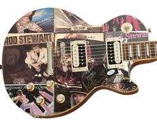 Rod Stewart Autographed Album Collage Custom Graphics Guitar ACOA