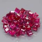 Outstanding 3.07ct 35 piece princess cut Ruby set