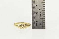 10K Yellow Gold Diamond Heart Vintage Love Symbol Ring