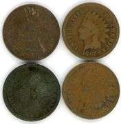4 Different Indian Head Cents: 1864-1879