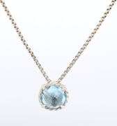 David Yurman Chatelaine Topaz Pendant on Chain Necklace