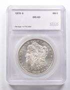 MS63 1878-S Morgan Silver Dollar SEGS