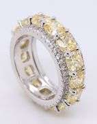 925 	Sterling Silver Yellow Cubic Zirconia Band