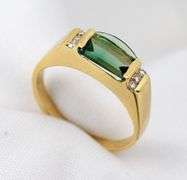 Contemporary 14K Green Tourmaline Ring