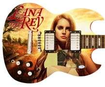 Lana Del Rey Signed Custom Graphics CD Album Photo Guitar w Lyrics ACOA
