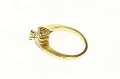 14K Yellow Gold 0.54 Ctw Marquise Diamond Halo Engagement Ring