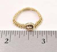 Interesting 14K Yellow Gold Flexible Smokey Quartz Ring