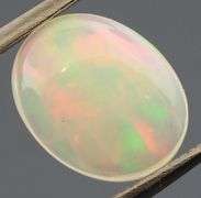 Block patterned 1.23ct frosty white Jelly Opal